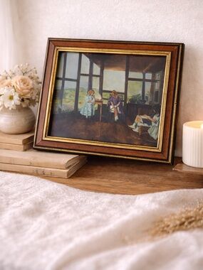 George Bellows “Children on the Porch” Framed Print Vintage Style Rustic Cottage